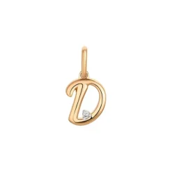Diamant Anh&auml;nger "Letter D" Ros&eacute;gold 585 "Soft Peach"