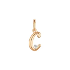 Diamant Anh&auml;nger "Letter C" Ros&eacute;gold 585 "Soft Peach"