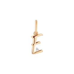 Diamant Anh&auml;nger "Letter E" Ros&eacute;gold 585 "Soft Peach"