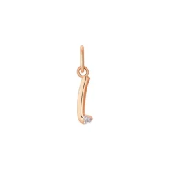 Diamant Anh&auml;nger "Letter I" Ros&eacute;gold 585 "Soft Peach"