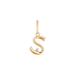 Diamant Anh&auml;nger "Letter S" Ros&eacute;gold 585 "Soft Peach"