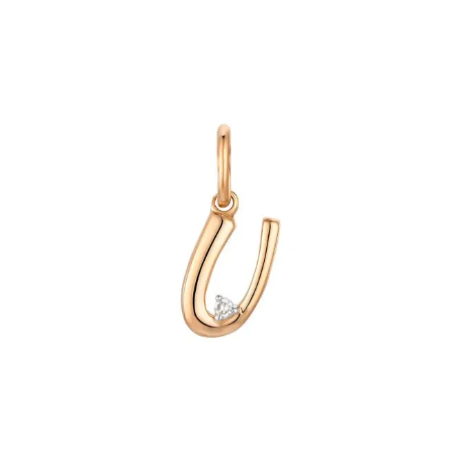 Diamant Anhänger "Letter U" Roségold 585 "Soft Peach"