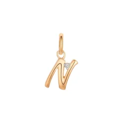 Diamant Anh&auml;nger "Letter N" Ros&eacute;gold 585 "Soft Peach"