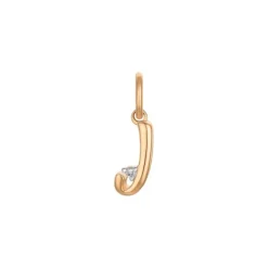 Diamant Anh&auml;nger "Letter J" Ros&eacute;gold 585 "Soft Peach"