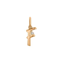 Diamant Anh&auml;nger "Letter F" Ros&eacute;gold 585 "Soft Peach"