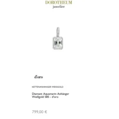 Diamant Aquamarin Anh&auml;nger Wei&szlig;gold 585