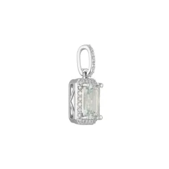 Diamant Aquamarin Anh&auml;nger Wei&szlig;gold 585