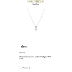 Diamant Aquamarin Collier Wei&szlig;gold 750