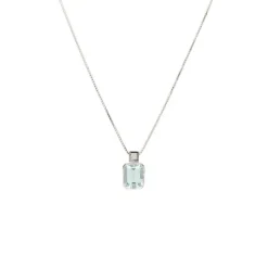 Diamant Aquamarin Collier Wei&szlig;gold 750