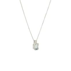Diamant Aquamarin Collier Wei&szlig;gold 750