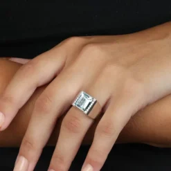 Diamant Aquamarin Ring Wei&szlig;gold 750