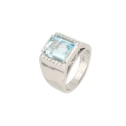 Diamant Aquamarin Ring Wei&szlig;gold 750