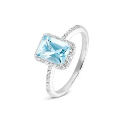 Diamant Aquamarin Ring Weißgold 585