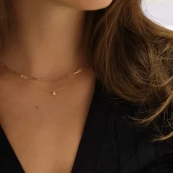 Diamant Collier Gold 585 Brillant 0,10ct.