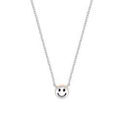 Diamant Collier "smiley" WG/RG 585 "Soft Peach" Brillant ca. 0,04 ct.