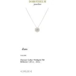Diamant Collier Weißgold 750 Brillanten 1,03 ct.