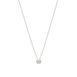 Diamant Collier Wei&szlig;gold 585 Brillant 0,15 ct.