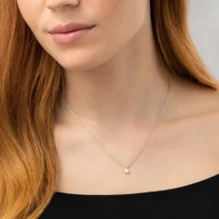 Diamant Collier Weißgold 585 Brillant 0,25 ct.