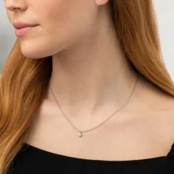 Diamant Collier Wei&szlig;gold 585 Brillant 0,25 ct.