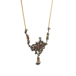 Diamant Granat Collier Gold 585 - Privatbesitz