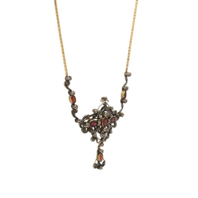 Diamant Granat Collier Gold 585 - Privatbesitz