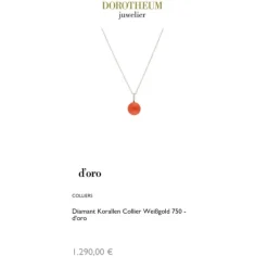 Diamant Korallen Collier Weißgold 750