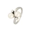 Diamant Kulturperlen Ring Wei&szlig;gold 585 - Gr. 49 - Privatbesitz