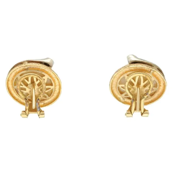 Diamant Mabeperlen Ohrsteckclips Gold/Weißgold 585 - Privatbesitz