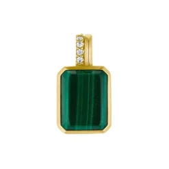 Diamant Malachit Anh&auml;nger Gold 585