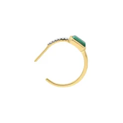 Diamant Malachit Halbcreolen Gold 585