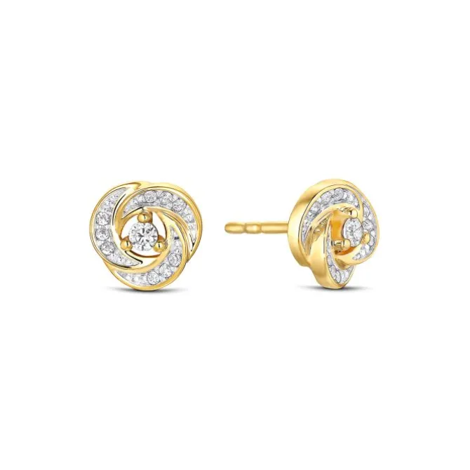 Diamant Ohrstecker "Knoten" Gold 585 bicolor