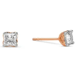Diamant Ohrstecker Ros&eacute;gold 585 "Soft Peach" Brillanten 0,50 ct.