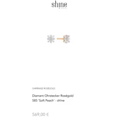Diamant Ohrstecker Ros&eacute;gold 585 "Soft Peach"