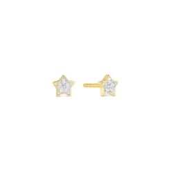 Diamant Ohrstecker "Stern" Gold 585