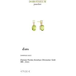 Diamant Peridot Amethyst Ohrstecker Gold 585