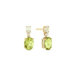 Diamant Peridot Amethyst Ohrstecker Gold 585