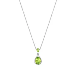 Diamant Peridot Anhänger Weißgold 585