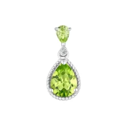 Diamant Peridot Anh&auml;nger Wei&szlig;gold 585