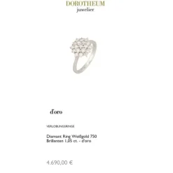 Diamant Ring Wei&szlig;gold 750 Brillanten 1,05 ct.