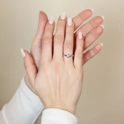Diamant Ring Wei&szlig;gold 585 Brillant 0,15 ct.