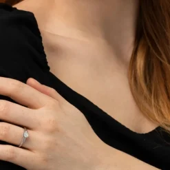 Diamant Ring Wei&szlig;gold 585 Brillant 0,15 ct.