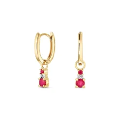 Diamant Rubin Anh&auml;nger f&uuml;r Creolen Gold 585