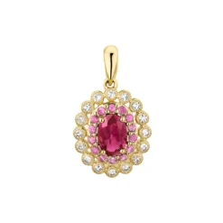 Diamant Rubin Anh&auml;nger Gold 585