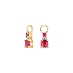 Diamant Rubin Anh&auml;nger f&uuml;r Creolen Gold 585