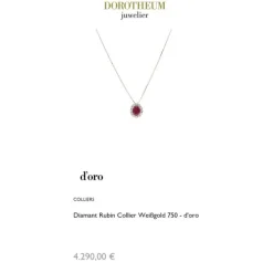 Diamant Rubin Collier Wei&szlig;gold 750