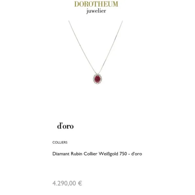 Diamant Rubin Collier Weißgold 750
