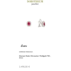 Diamant Rubin Ohrstecker Wei&szlig;gold 750
