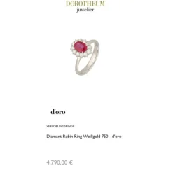 Diamant Rubin Ring Wei&szlig;gold 750