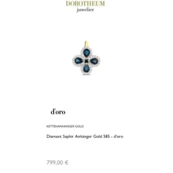 Diamant Saphir Anhänger Gold 585