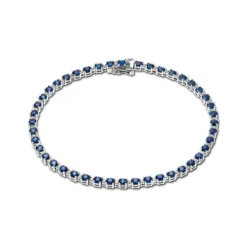 Diamant Saphir Armkette Wei&szlig;gold 585